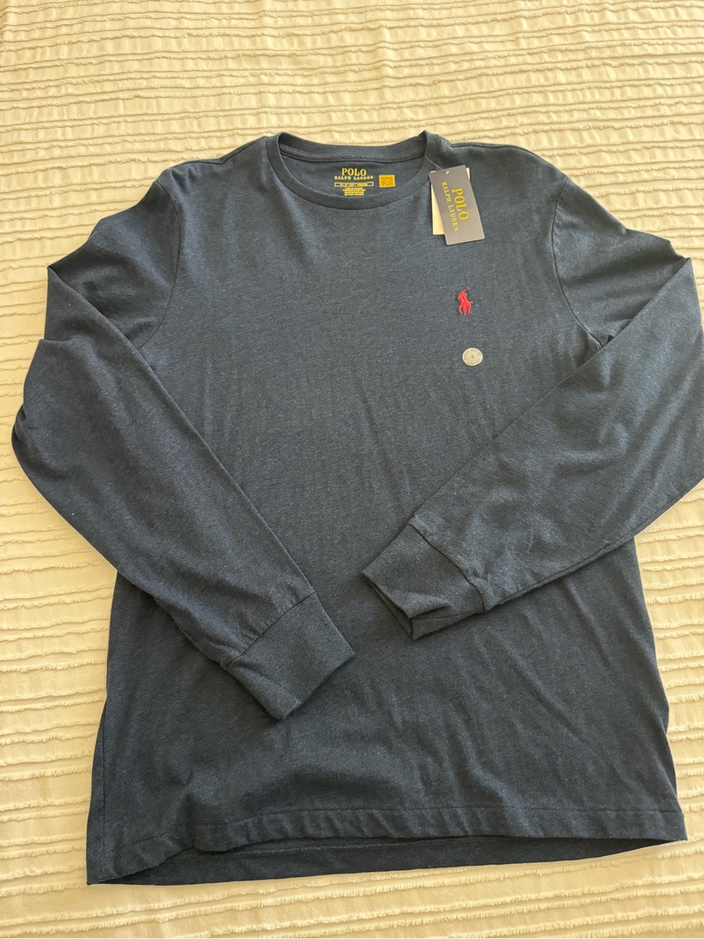 Polo Ralph Lauren Long-Sleeve Crewneck Shirt - Navy with Red Logo